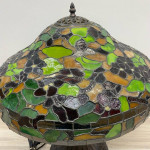 Handmade J Maynard Tiffany Stained Glass Table Lamp