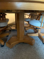 Oak Table & Swivel Chairs