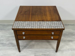 LANE MONTE CARLO MID-CENTURY MODERN END TABLE WITH TILE INLAY