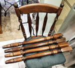 Kitchen table 4 oak wood chair set dining set dinner leaf compact