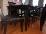 SOLID WOOD DINNING TABLE WITH 6 SOLID WOOD CHAIRS
