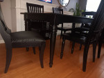 SOLID WOOD DINNING TABLE WITH 6 SOLID WOOD CHAIRS