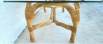 Modern Coastal Twisted Braided Bentwood & Rattan Glass Coffee Table