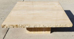 Italian Live Edge Travertine Polished Coffee Table 1970s by STONE INTL