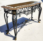 MAITLAND SMITH French Console Table Brass Tessellated Marble
