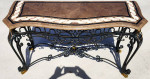 MAITLAND SMITH French Console Table Brass Tessellated Marble