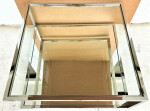 Italian MCM Chrome Glass & Mirror Floating Top Coffee Table