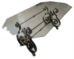 Glass top Wrought Iron Base Dining Table-REDUCED-Naples