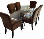 Glass top Wrought Iron Base Dining Table-REDUCED-Naples