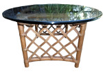 Ficks Reed Rattan/glass coffee table-Naples