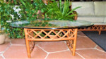 Ficks Reed Rattan/glass coffee table-Naples
