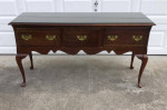Beautiful Console Table with Drawers and Glass Top (Cherry?)