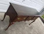 Beautiful Console Table with Drawers and Glass Top (Cherry?)