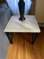 Stone top side table