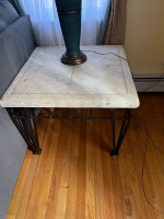 Stone top side table
