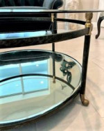 Glass & mirror metal coffee table-Naples