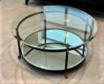 Glass & mirror metal coffee table-Naples