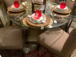Contemporary REDUCTION; Dining Table with 4 Chairs-Naples
