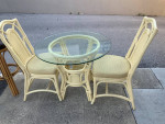 REDUCEDFactory painted 36” table & 2 chairs-Naples