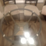 Glass Stone and metal Table & 4 chairs