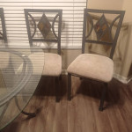 Glass Stone and metal Table & 4 chairs
