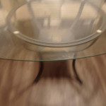 Glass Stone and metal Table & 4 chairs