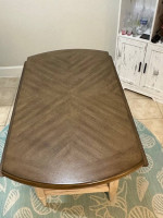 Farmhouse Drop Leaf Counter Height Dining Table w/ 2 Fabric Chairs
