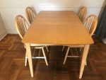 Extendable Oak Dining Table with 4 Chairs