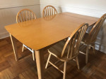 Extendable Oak Dining Table with 4 Chairs