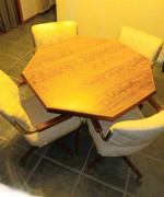 Retro 1980s Chromecraft Dining/Card Table & 4 Chairs on Casters