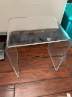 Ghost  Lucite Side End Table - Large Waterfall Design