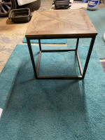 END TABLE WOOD AND METAL