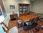 Dining Room Set, Table, China Cabinet, Side Board 8 Chairs & Table Pad
