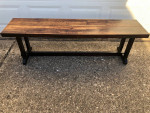 Long Natural Wood Dining Table Bench
