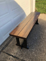 Long Natural Wood Dining Table Bench