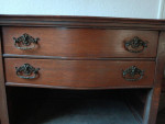 Antique 2 Drawer Wood (Oak) Table (Without Bottom Doors)