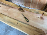 Ponderosa Pine Slab & Legs Coffee Table Bench 68” Long 16” Height
