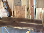 Black Walnut Dining Table 93” Beautiful Grain and Knots 2 Slabs