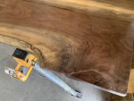 Black Walnut Dining Table 93” Beautiful Grain and Knots 2 Slabs