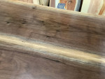 Black Walnut Dining Table 93” Beautiful Grain and Knots 2 Slabs