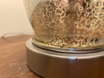 Large glass table lamp with shade