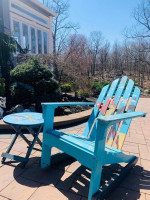 ETSY HANDPAINTED ADULT ROCKING CHAIR PLUS SIDE TABLE