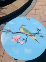 ETSY HANDPAINTED ADULT ROCKING CHAIR PLUS SIDE TABLE