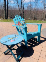 ETSY HANDPAINTED ADULT ROCKING CHAIR PLUS SIDE TABLE