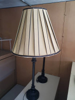 Pair of Table Lamps,Black With Beige Shades