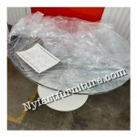 TABLE, ITALIAN FAMOUS FURNITURE MAKER , GLASS TABLE, NEW IN PLASTIC