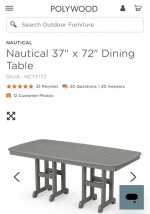 POLYWOOD Dining Table Slate Grey