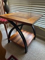 Solid wood end table