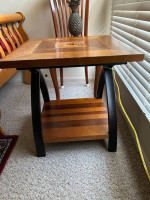 Solid wood end table