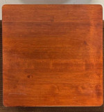 Square Accent Table with Wood Top and Black Metal Base. End Table. Side Table